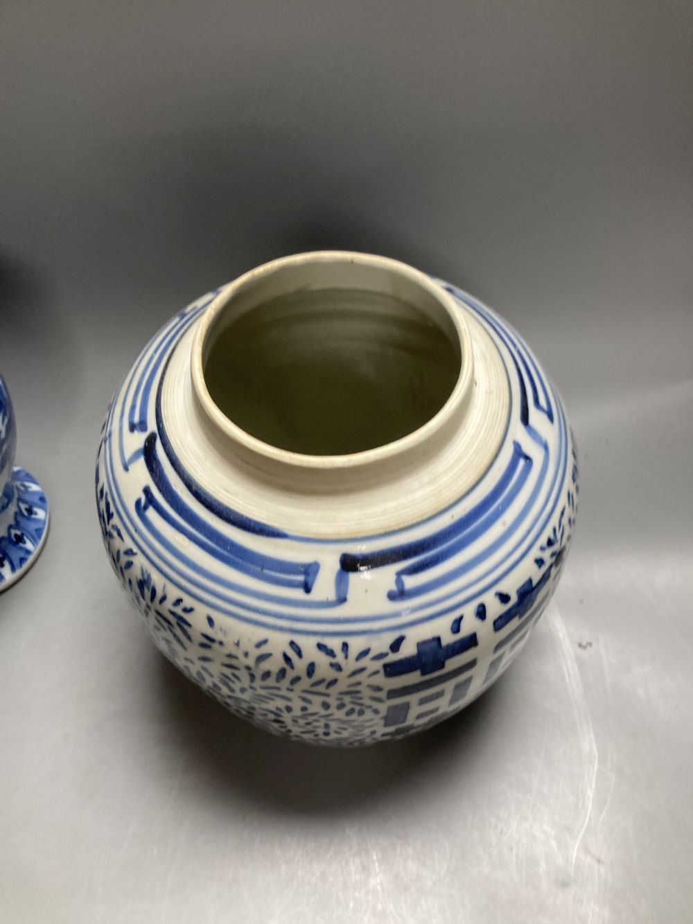 A Chinese famille rose dessert dish, 27cm, assorted Chinese blue and white porcelain and a delft ware hanging candle lantern, 26cm